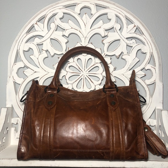 Frye Melissa Satchel Cognac Pull Up Leather NWT - Picture 9 of 9